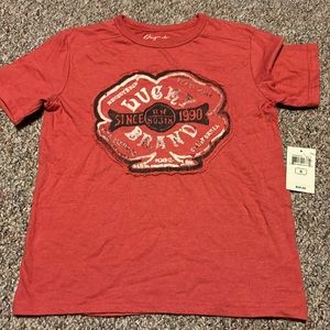 New Lucky Brand Youth Boys Short sleeve logo shirt Small
